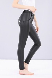 FREDDY WR. UP ® SHAPING EFFECT REG Rise Pantaloni Donna Skinny Fit In Finta  Pelle Nero | eBay