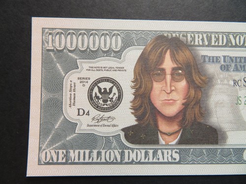 John Lennon $1 MILLION DOLLAR NOTE Novelty Bill $1,000,000 Beatles Singer USA UK - Bild 3 von 4