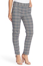 MSRP $99 Cece Windsor Check Straight Leg Pants, Size 0