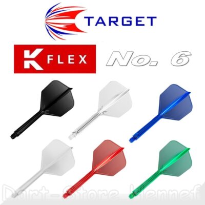 3 Dart Flights TARGET K-FLEX No. 6, Farbe & Länge wählbar