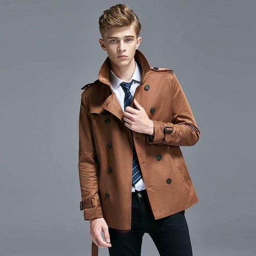 Korean Fashion Mens Double Breasted 