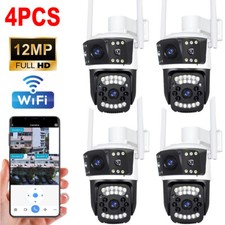 4PCS Camara De Seguridad 12MP HD Wifi Para Exterior Con Vision Nocturna y Audio