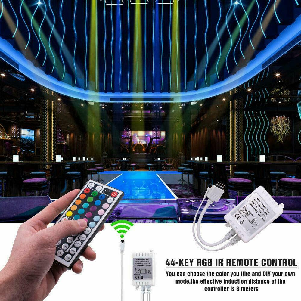 5M RGB 5050 Waterproof LED Strip light SMD 44 Key US Remote 12V Power Full Kit