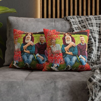 Christmas Personalized Faux Suede Pillow | Red Christmas White Pattern | Words F