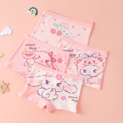 Cartoon Girls Panties cute Soft Cotton Brief Underwear 4 Pack size 1-14