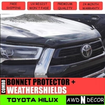 Bonnet Protector + Window Visors to suit Toyota Hilux N80 2021+ MY2021 ...
