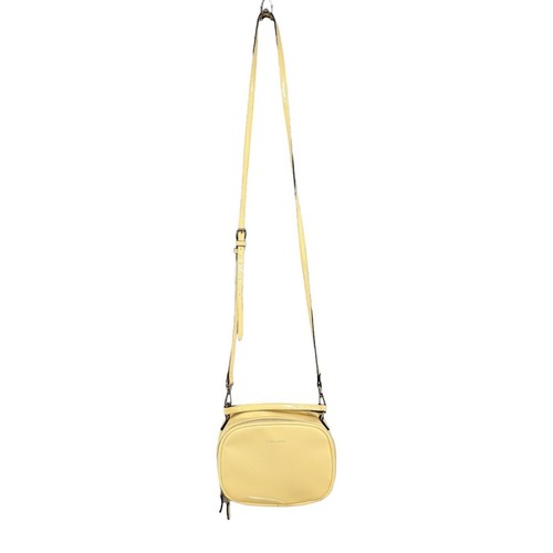Tahari Crossbody Bag Pale Yellow Glossy Adjustable Removable Strap Small Purse - Picture 4 of 15