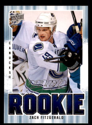 2008-09  Upper Deck MVP  #392 Zach Fitzgerald Vancouver Canucks RC
