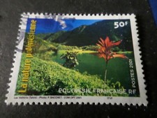 POLYNESIE 2001, timbre 635, FLORE, LAC, NATURE, LOT C, oblitéré, VF STAMP