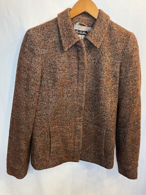Ann Freedberg VTG Alpaca Dark Academia Rust Brown Blazer Jacket