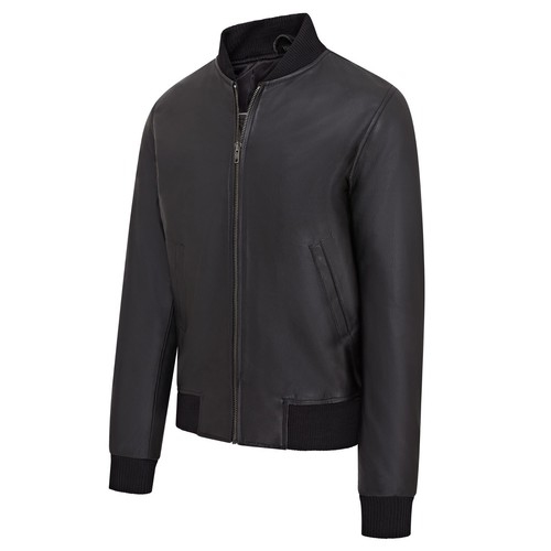 Men's Varsity Leather Bomber Jacket Casual 100% Soft Lamb Nappa MA-1 - Picture 4 of 26