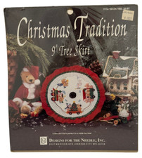 Christmas Tradition Cross Stitch Kit 9 Inch Tree Skirt Train Small Tabletop Home