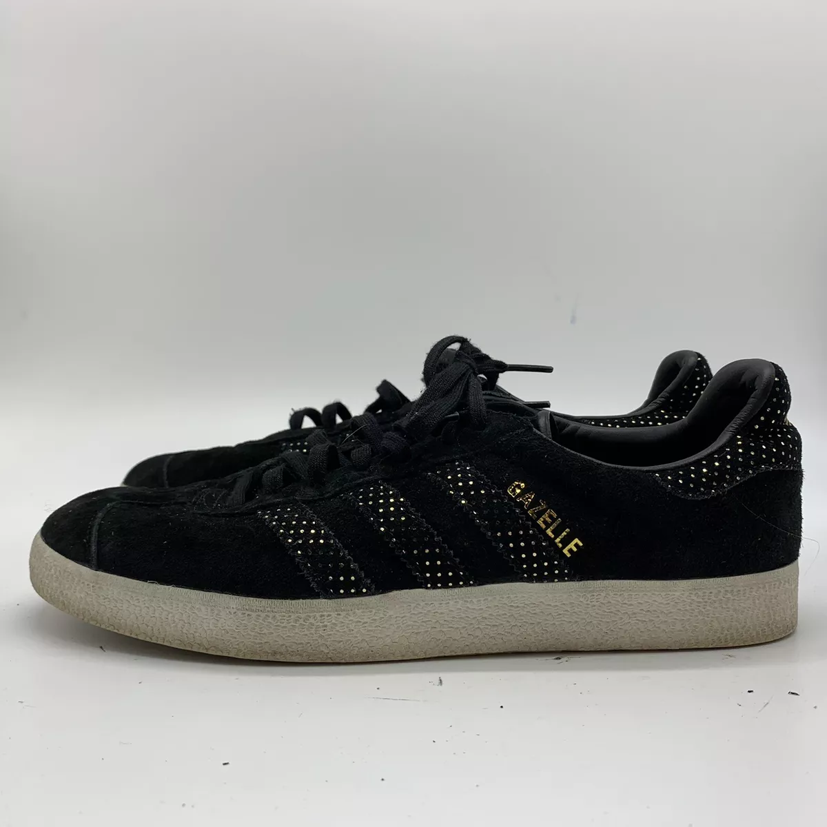 Adidas Originals Gazelle Women's Black Gold Metallic Suede BY9364 Size 9.5