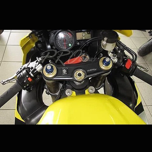 Almohadilla protectora triple árbol cubierta yugo mango 04-05 GSXR-600/750 aspecto fibra carbono - Imagen 2 de 3