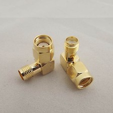 10pcs RP-SMA Male Jack to SMA Female Right Angle In Series RF Adapter Connector
