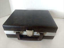 Vintage Cassette Tape Carrying Travel Suit Storage Case Holds 12 Tapes Leather