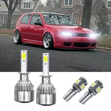 For VW Golf MK4 Headlight 1997-2003 Bulbs High Main Beam Led Side Light Fits