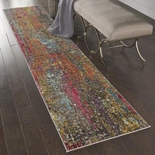 Nourison Celestial Multicolor Sunset 2'2" x 10' Area Rug, Vintage, Abstract,