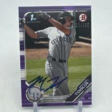 Michael Toglia 2019 Bowman 1st Purple /250 #BD-64 Colorado Rockies SIGNED Hot!