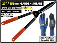 22'' CARBON STEEL BLADE SHEARS HEDGE GRASS SHRUB GARDEN BUSHES GRIP HANDLE 23-76