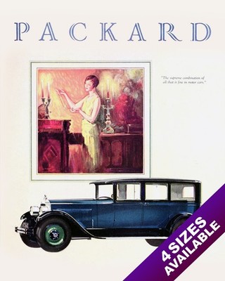 PACKARD MOTORS 1926 CLASSIC AMERICAN MADE CARS PAINTING VINTAGE CAR AD ART PRINT