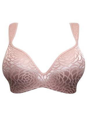Trofé Sally Rose Jacquard Padded Underwired Bra Taupe Lingerie