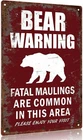 Vintage metal sign Bear Warning Sign Aluminum Decorative Signs, 12 x 8 Inch