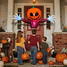 5FT Halloween Inflatable Pumpkin Ghost LED Light Up Outdoor Yard Decor