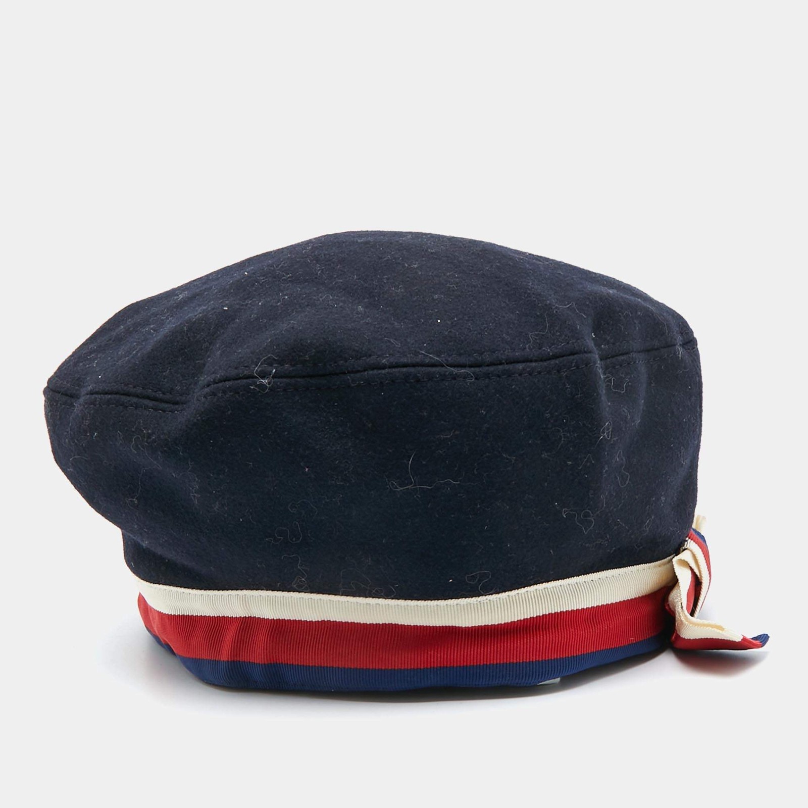 Gucci Blue Wool Bow Trim Beret L thumbnail 3