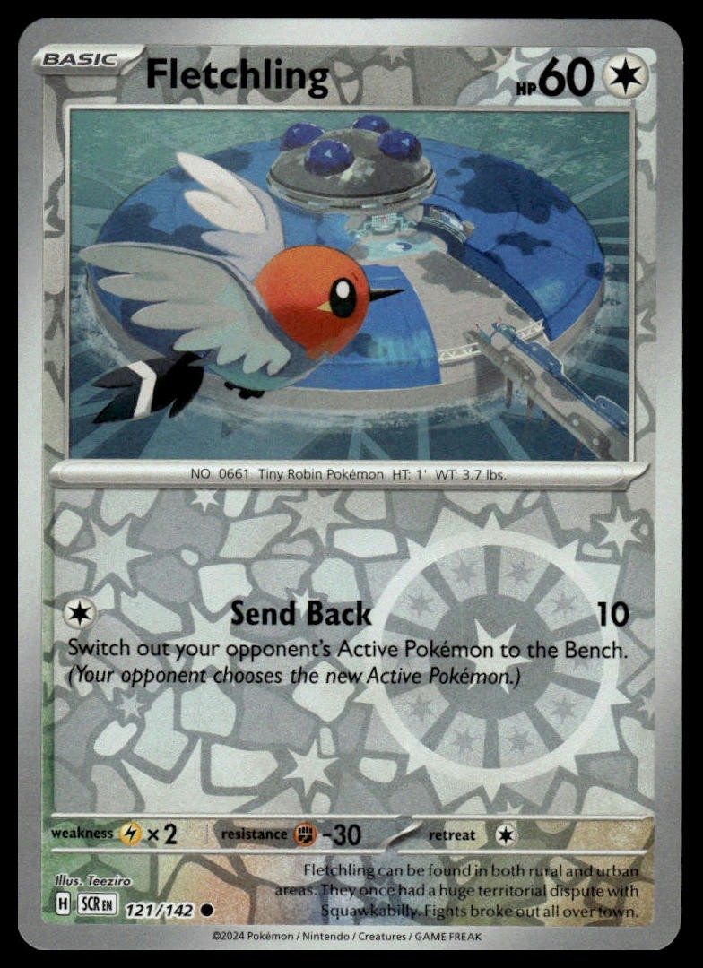 Fletchling SV07: Stellar Crown #121/142 Reverse Holo NM