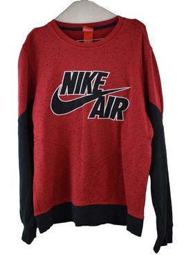 Nike Air Herren Spellout Logo Sweatshirt Crewneck Pullover Gr. L Rot Baumwolle