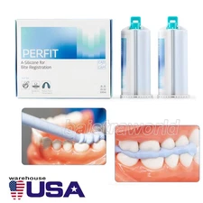 2Pcs 50ml Dental A-Silicone Bite Registration Material Fast Set Cartridges