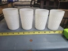 4 Vintage Anchor Hocking Milk Glass Hobnail Tumbler Drinking Glasses 4.5" 8 oz