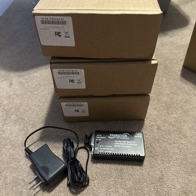 Transition Networks M/GE-PSW-SX-01 Transceiver/Media Converter - Lot of 4