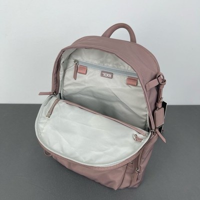 TUMI Voyageur Celina Backpack Pink Travel Business Silver Zip