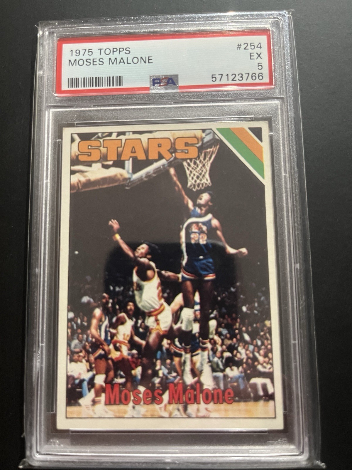 1975 Topps #254 Moses Malone PSA 5 Rookie Card RC Nice Centering