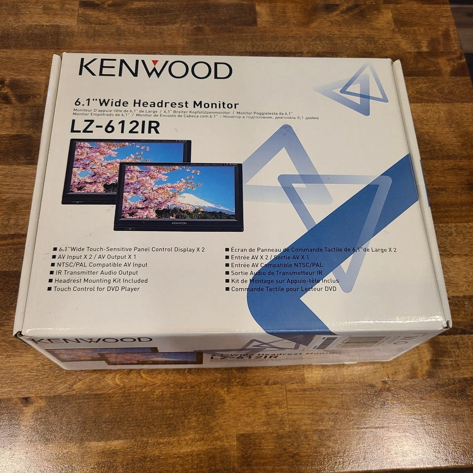 KENWOOD LZ-612IR PAIR OF 6.1" WIDESCREEN TFT-LCD REAR SEAT HEADREST MONITORS NEW - Image 2 of 2
