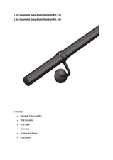 Image of x2 1.2m Gunmetal Grey (Matt) Handrail Kit: £30