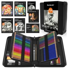 Shuttle Art 124 PCS Drawing Kit, Professional Supplies with Sketch, Charcoal,