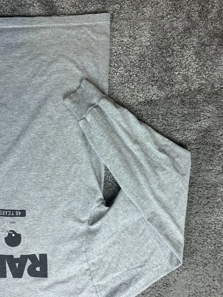 Camisa De Colección Oakland Raiders Para Hombre Grande Gris 48 Años de Fútbol Reebok LS Foto 4 de 4