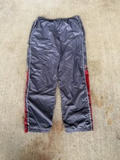 Adidas Y2K Style Grey Track Pants With Red Stripes Size L