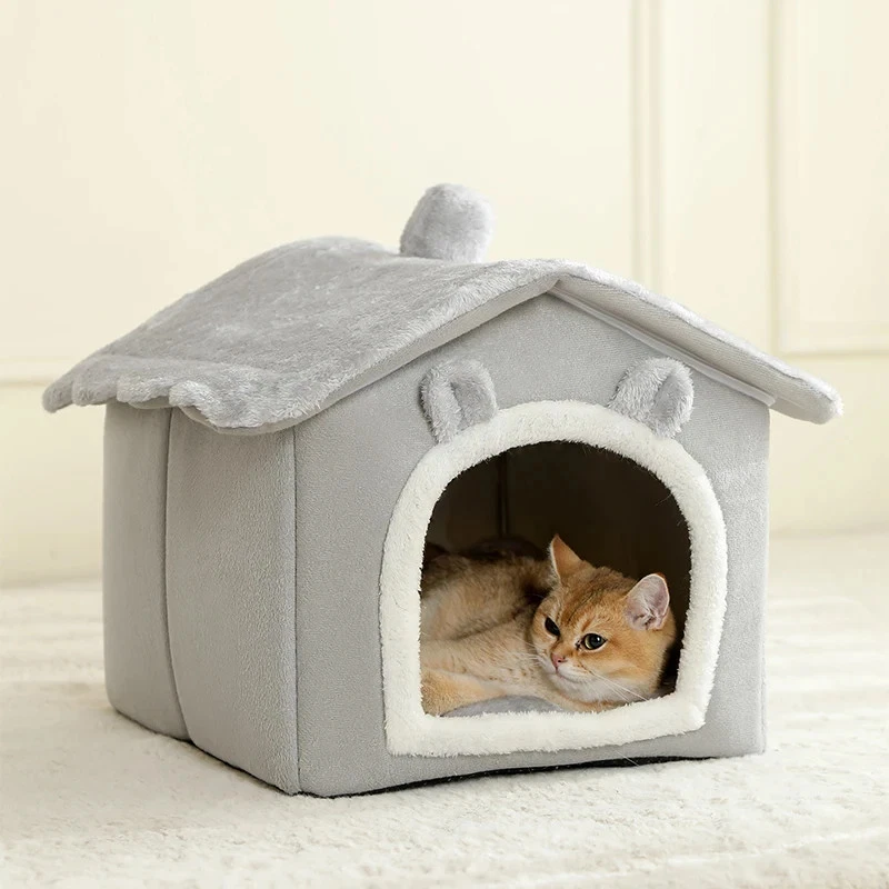 Pet Dog Cat House Kennel Soft Bed Cave Puppy Doggy Sofa Bed Warm Cushion Beds - Image 3 of 4