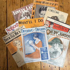 Lot 9 Vintage Sheet Music Mixed Collection Piano Vocal Popular Songs