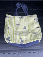 SaltBox Canvas Tote Purse Shoulder Bag  Green/Blue  Lined Boho