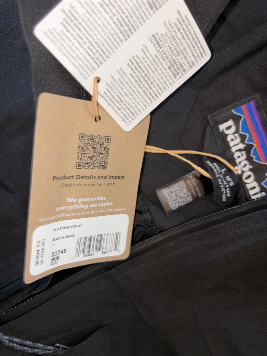 NEW Men's Patagonia Insulated Storm Shift Jacket Size Large Black