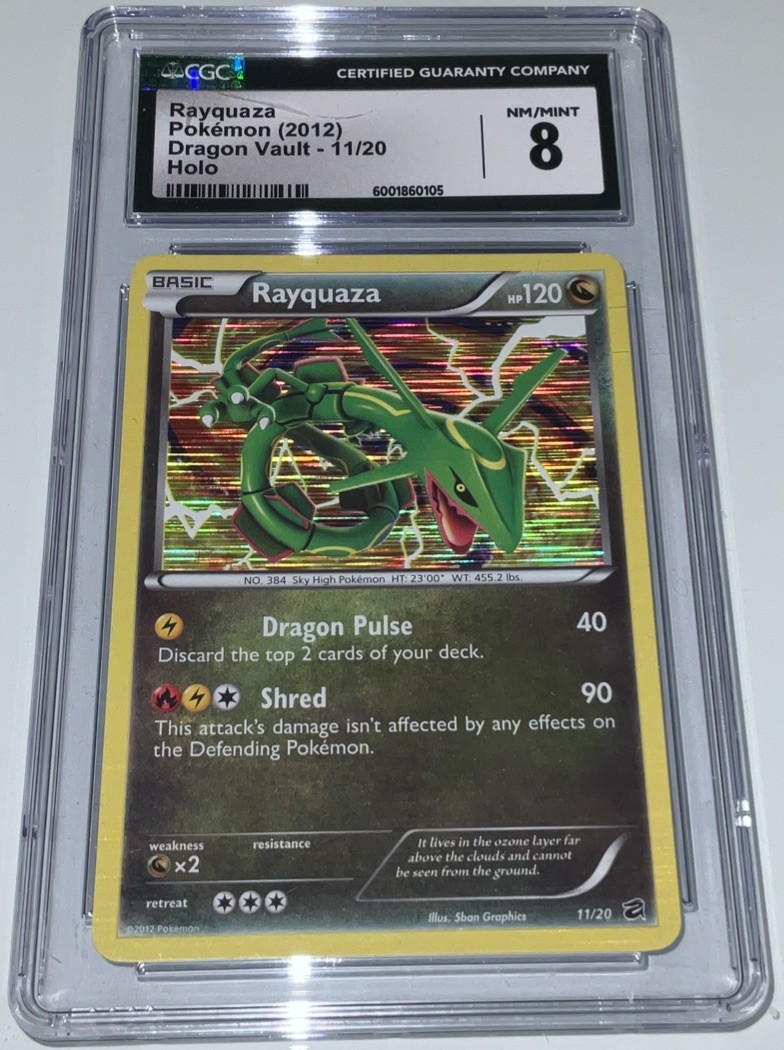 CGC 8 Rayquaza 11/20 Dragon Vault Holo PSA BGS Rare Vintage B&W 2012
