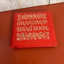 Vintage CR Gibson Grandmas Brag Book Red Gold Floral Photo Album Made in USA