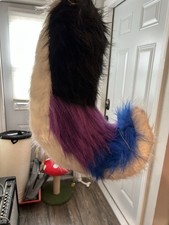 Furry Costume Tail Accessory - White Black Pu...