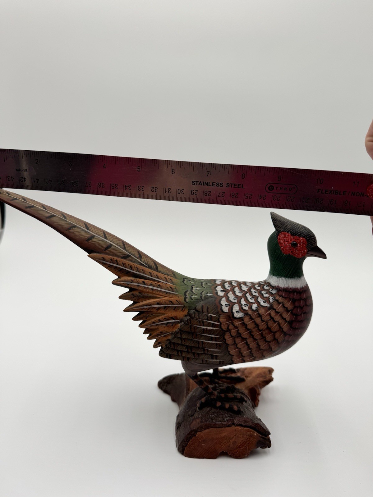 Pheasant Wooden Hand Painted Heritage Industries Stamped Item No WC-9