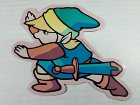 Vintage Nintendo Zelda NES 1989 Link Thin Cardboard Cutout Display 4"